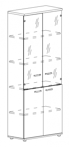 Шкаф для документов со стеклянными прозрачными дверьми