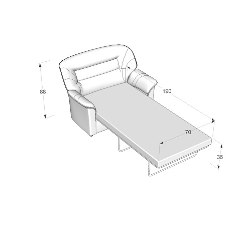 Кресло-кровать  с подлокотниками