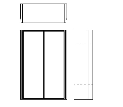 Каркас высокого 2-х дверного шкафа в коже и шпоне
