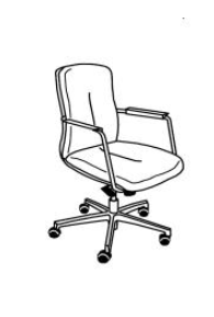 Кресло для руководителя с низкой спинкой и механизмом фиксации в 6-ти положениях