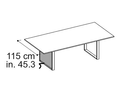 Стол переговорный ширин. 115 см + 1 боковина для вертикальной проводки кабеля (картер)