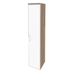 Шкаф высокий узкий правый (1 высокий фасад стекло лакобель в раме) Onix Wood/Оникс Вуд O.SU-1.10R(R) white/black/mate
