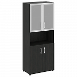 Шкаф для документов высокий со стеклом в алюминиевой раме (нужен топ)  YALTA LT.ST-1.4 R