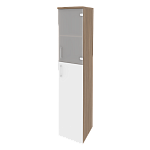Шкаф высокий узкий правый (1 средний фасад ЛДСП + 1 низкий фасад стекло) Onix Wood/Оникс Вуд O.SU-1.7(R)