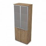 Шкаф высокий со стеклом в алюминиевой раме Gloss line / Глосс лайн 9НШ.005.19