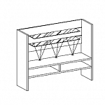Открытая деревянная этажерка с 2 прозрачные стеклянные полки и внутренней подсветкой Genesis SW / LHL