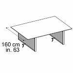 Стол переговорный ширин. 160 см + 2 боковины для вертикальной проводки кабеля (картер) Essence AES 61310