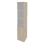 Шкаф высокий узкий правый (1 низкий фасад ЛДСП + 1 средний фасад стекло) Onix Wood/Оникс Вуд O.SU-1.2(R)