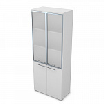 Шкаф высокий со стеклом в алюминиевой раме Gloss line / Глосс лайн 9НШ.005.19