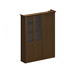 Шкаф комбинированный (для одежды узкий+ со стеклом)  Perseo ПС 344 ДМ