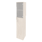 Шкаф высокий узкий правый (1 средний фасад ЛДСП + 1 низкий фасад стекло) Onix Wood/Оникс Вуд O.SU-1.7(R)