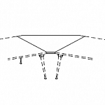 Угловой модуль для модульного стола из закаленного стекла VE16PTEI