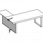 Письменный стол с боковным приставным столиком с совмещенными столешницами + 1 боковина для вертикальной проводки кабеля (картер) Essence AES 47409 