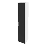 Шкаф высокий узкий правый (1 высокий фасад стекло лакобель в раме) Onix Wood/Оникс Вуд O.SU-1.10R(R) white/black/mate