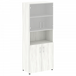 Шкаф для документов высокий со стеклом в алюминиевой раме (нужен топ)  YALTA LT.ST-1.4