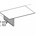 Терминальная столешница ширин. 160 см для переговорного стола + 1 боковина для вертикальной проводки кабеля (картер) AES 41507