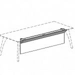 Фронтальная Меломиновая панель с кожаной вставкой для стола с коническими опорами Attiva C200SCVE / C