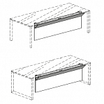 Фронтальная Меломиновая панель с кожаной вставкой для столов со стеклянной столещницой с о-образными опорами или П-образными опорам Attiva CV120SCVE / AB