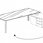 Письменный стол на металокаркасе со стеклом и возможностью установить тумбу Attiva 180M / C10V 