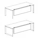 Фронтальная Меломиновая панель для столов  о-образными опорами  или П-образными опорами Attiva 12DSC / AB