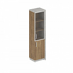 Шкаф узкий комбинированный со стеклом правый WOOD&STONE СФ-534502+СФ-535502+СФ-535102