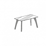 Приставка для стола со стеклом  и кожаными ногами Attiva C120D / C10V